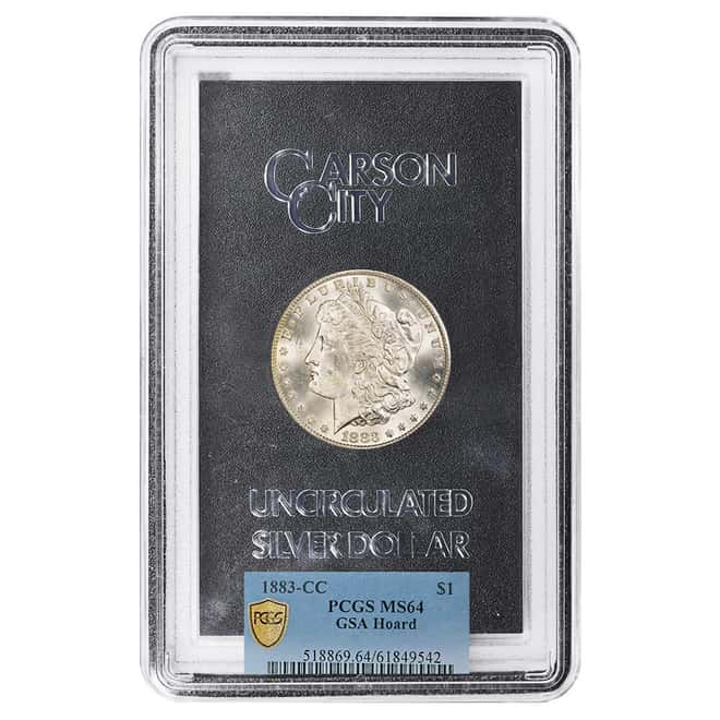 1883-CC Morgan Silver Dollar $1 GSA PCGS MS 64