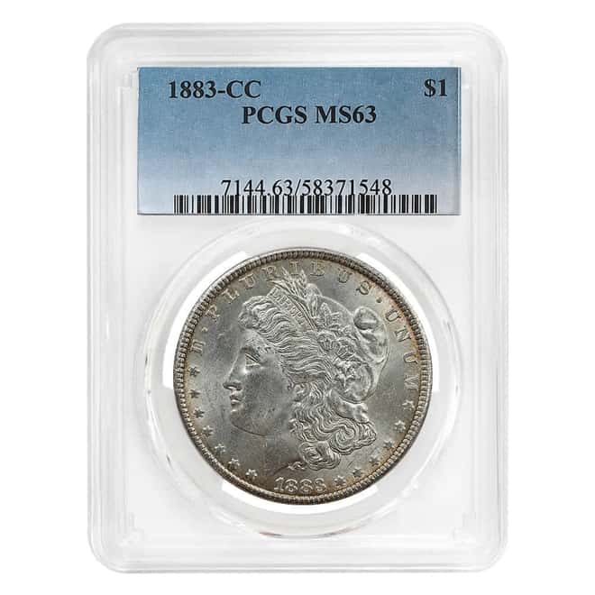 1883-CC Morgan Silver Dollar $1 PCGS MS 63