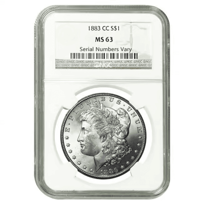 1883 CC Silver Morgan Dollar NGC MS 63