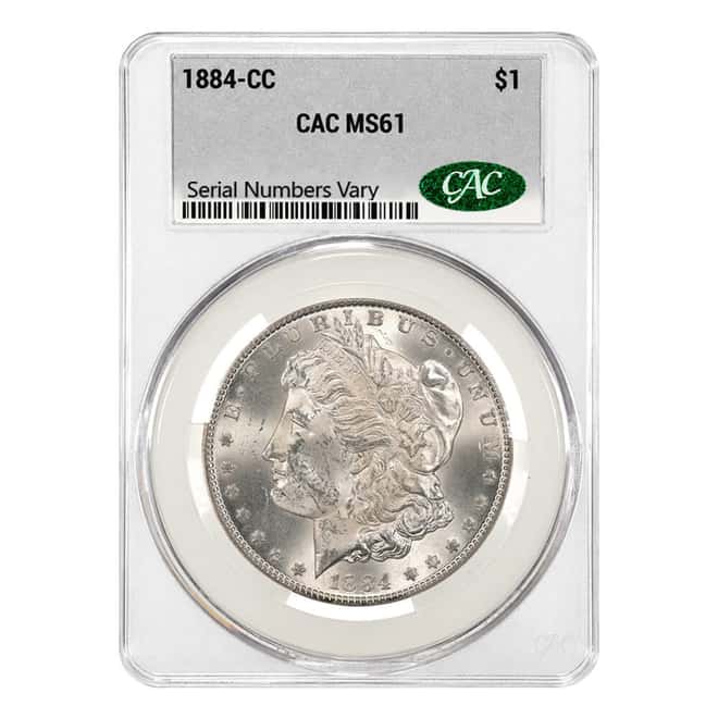 1884-CC Morgan Silver Dollar $1 CAC MS 61