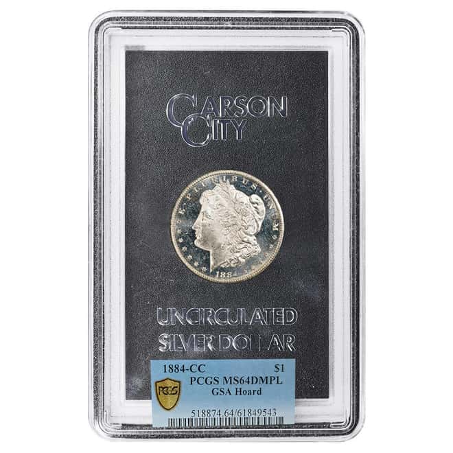1884-CC Morgan Silver Dollar $1 GSA PCGS MS 64 DMPL