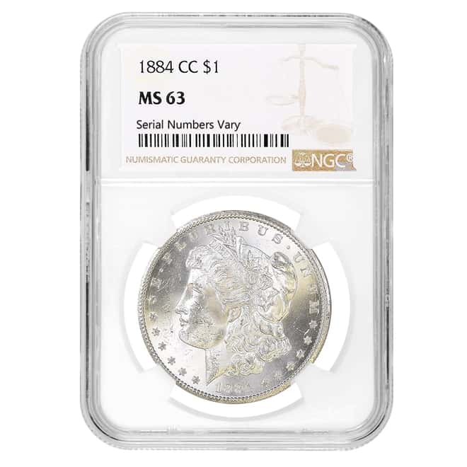 1884-CC Morgan Silver Dollar $1 NGC MS 63
