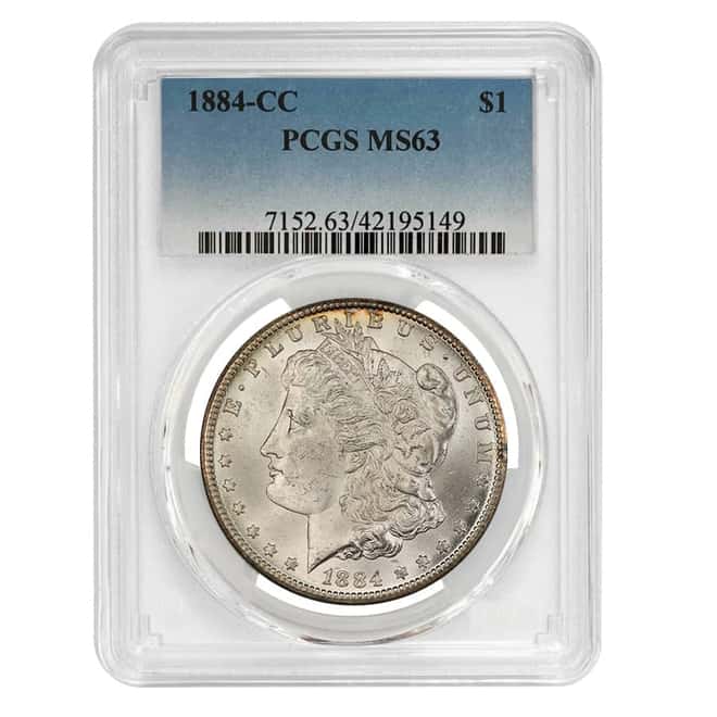1884-CC Morgan Silver Dollar $1 PCGS MS 63