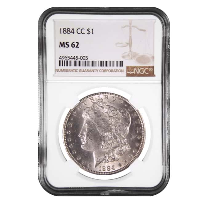 1884-CC Silver Morgan Dollar NGC MS 62