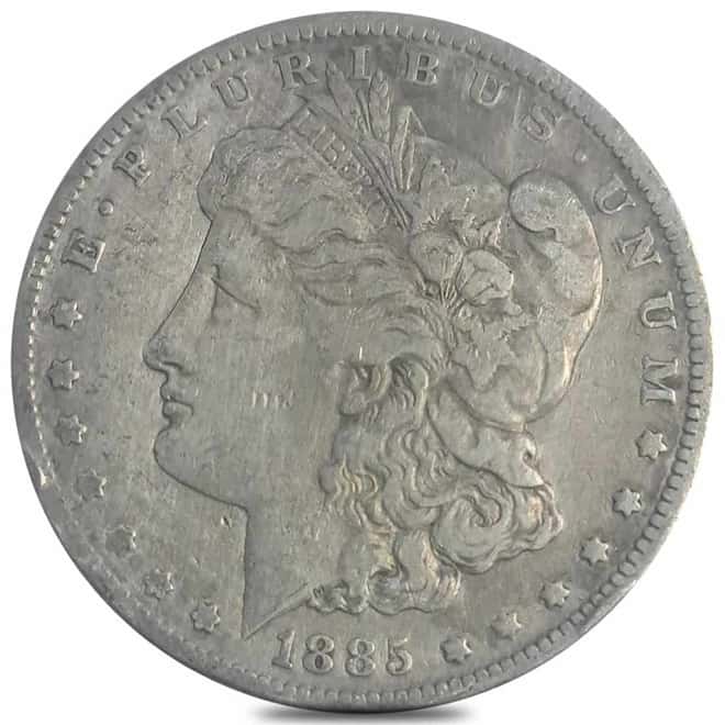 1885-CC Morgan Silver Dollar $1 Fine Details