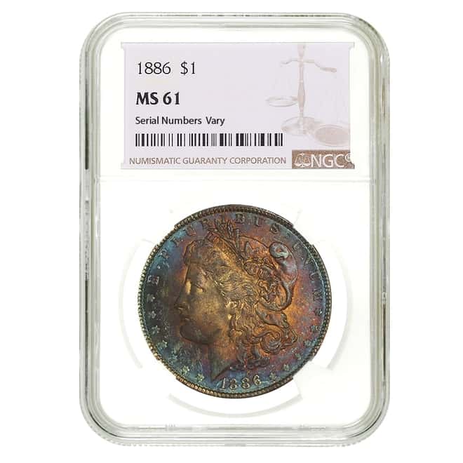 1886 Morgan Silver Dollar $1 NGC MS 61