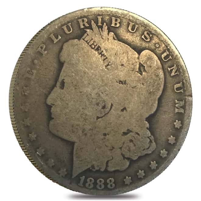1888 O Morgan Silver Dollar $1 Hot Lips Top 100 VAM-4 DDO (Heavily Circulated)