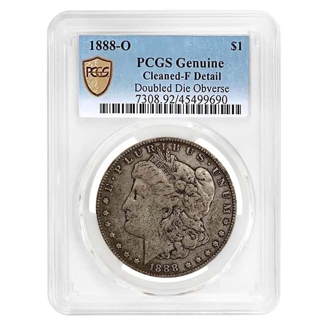 1888 O Morgan Silver Dollar $1 PCGS F Detail Hot Lips (Top 100 VAM)