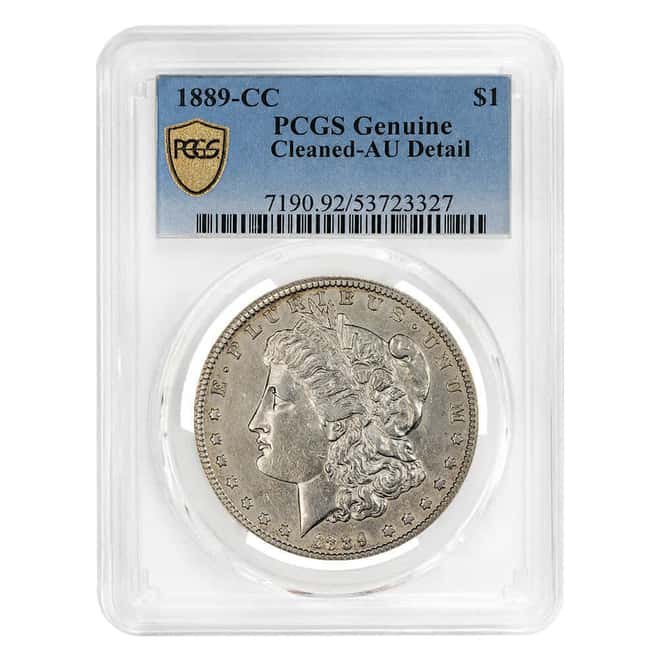 1889-CC Morgan Silver Dollar $1 PCGS AU Detail Cleaned