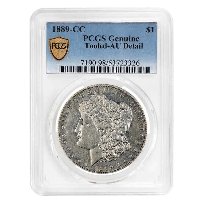 1889-CC Morgan Silver Dollar $1 PCGS AU Detail Tooled