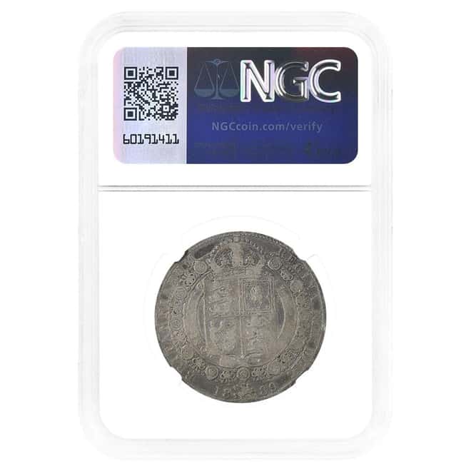 1889 Great Britain 1/2 Crown Silver Coin NGC F 15