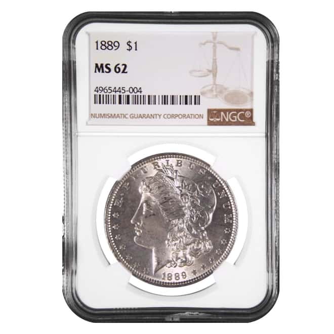 1889 Silver Morgan Dollar NGC MS 62