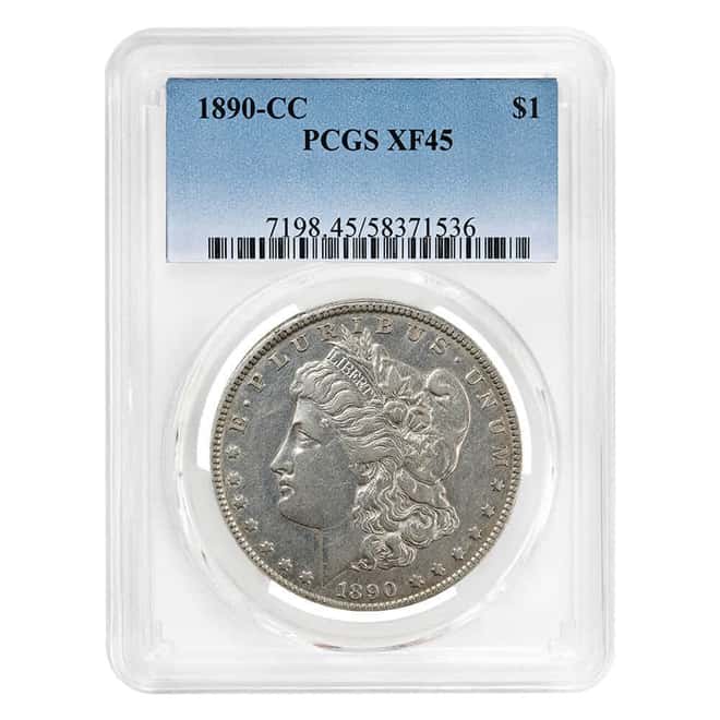 1890-CC Morgan Silver Dollar $1 PCGS XF 45