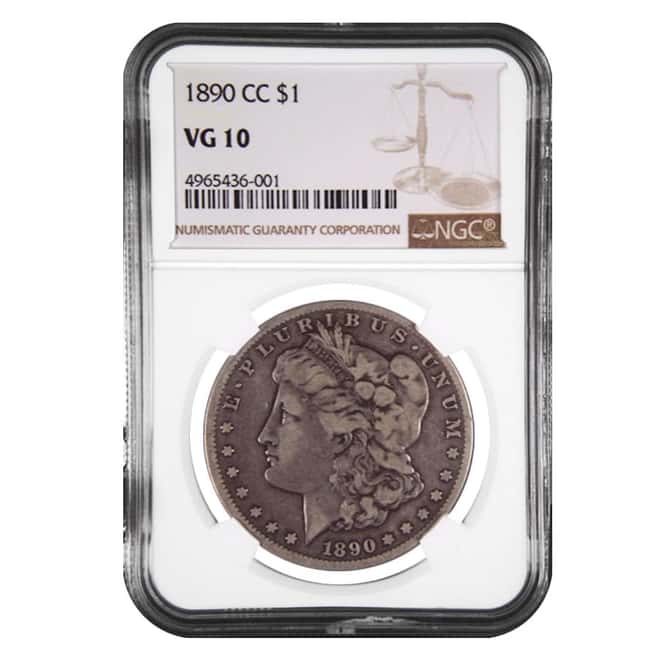 1890-CC Silver Morgan Dollar NGC VG 10