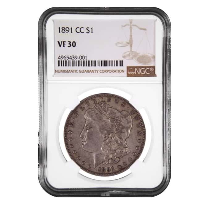 1891-CC Silver Morgan Dollar NGC VF 30