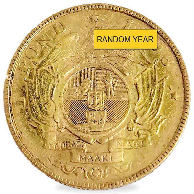 1892-1900 South Africa 1 Pond Gold Coin Cull (Random Year)