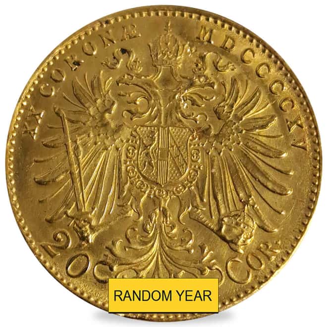 1892-1915 Austria 20 Corona Gold Coin Scruffy (Random Year)