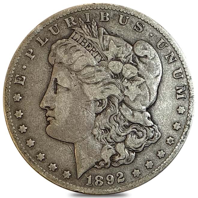 1892-CC Morgan Silver Dollar $1 Fine