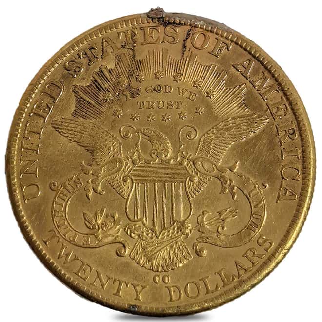 1892-CC $20 Liberty Head Double Eagle Gold Coin Ex-Jewelry