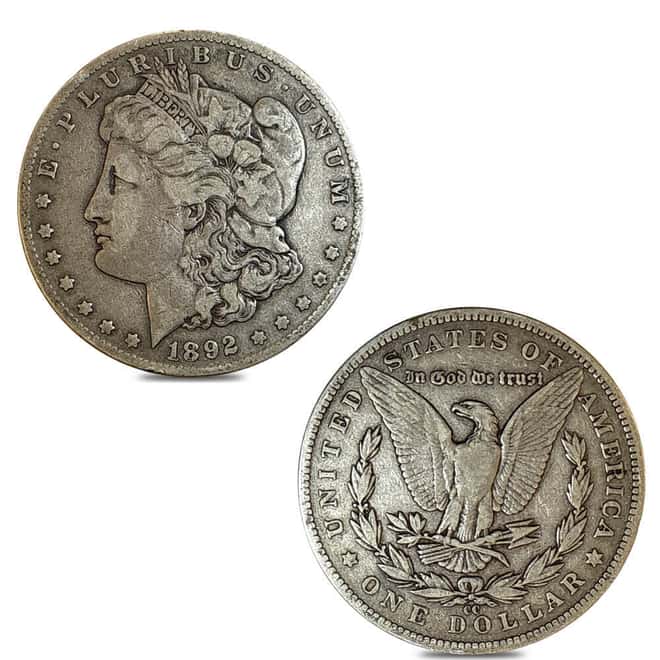1892-CC Morgan Silver Dollar $1 Fine