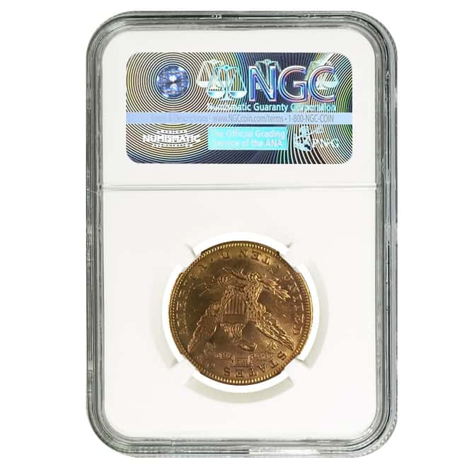 1892 $10 Liberty Head Gold Eagle Coin NGC AU 58