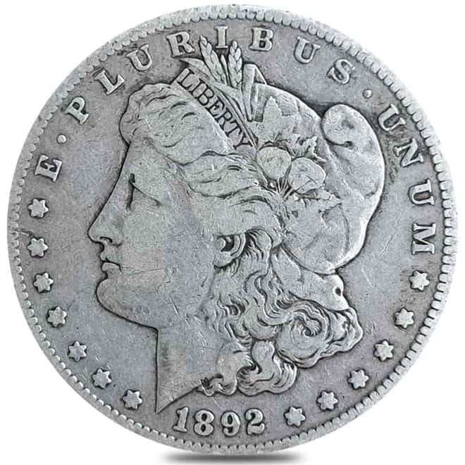 1892-CC Morgan Silver Dollar $1 Very Good VG