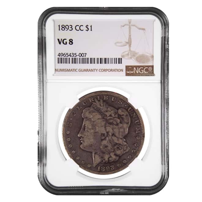 1893-CC Silver Morgan Dollar NGC VG 8