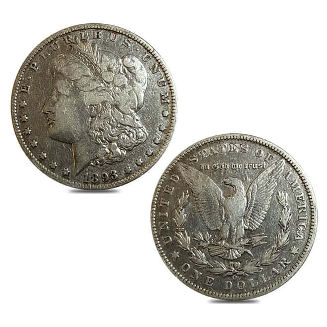 1893-O Morgan Silver Dollar $1 Fine Details (Cleaned)