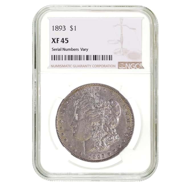 1893 Morgan Silver Dollar $1 NGC XF 45