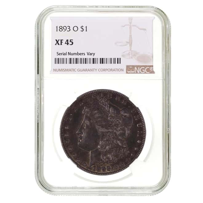 1893 O Morgan Silver Dollar $1 NGC XF 45
