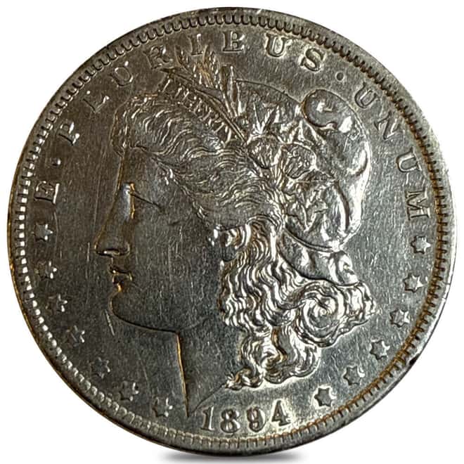 1894-O Morgan Silver Dollar $1 AU Details (Cleaned)
