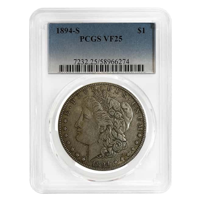 1894-S Morgan Silver Dollar $1 PCGS VF 25