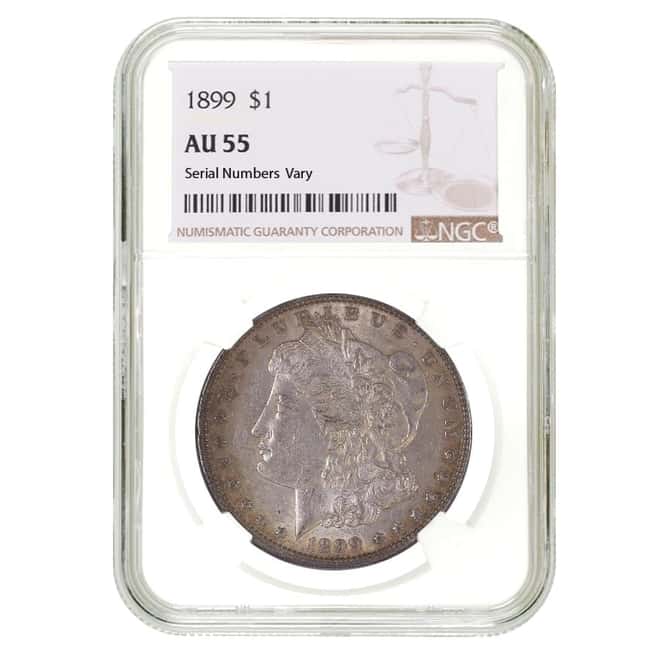 1899 Morgan Silver Dollar $1 NGC AU 55