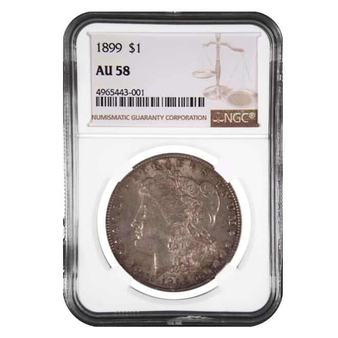 1899 Silver Morgan Dollar NGC AU 58