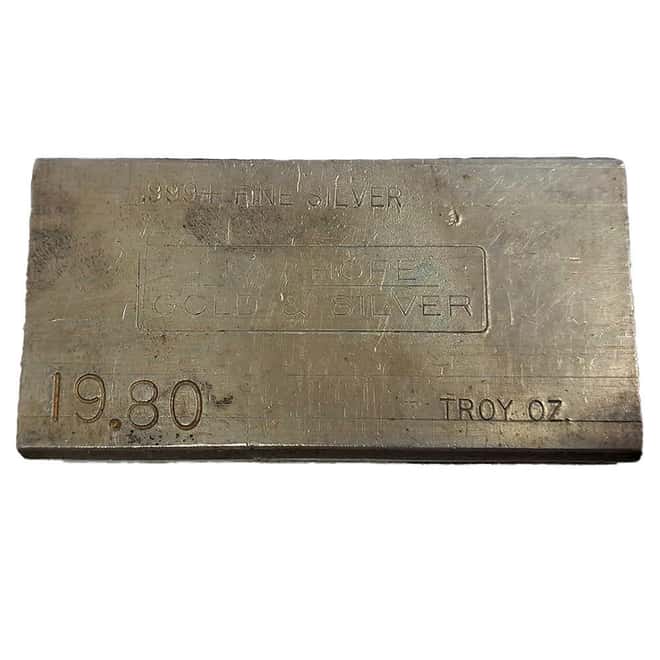 19.80 oz New Hope Gold & Silver Vintage Silver Bar .999+ Fine
