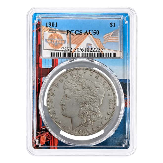 1901 Morgan Silver Dollar $1 PCGS AU 50