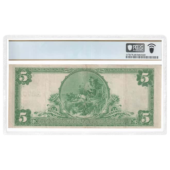 1902 $5 Chase National Bank of New York Currency Note PCGS XF 40