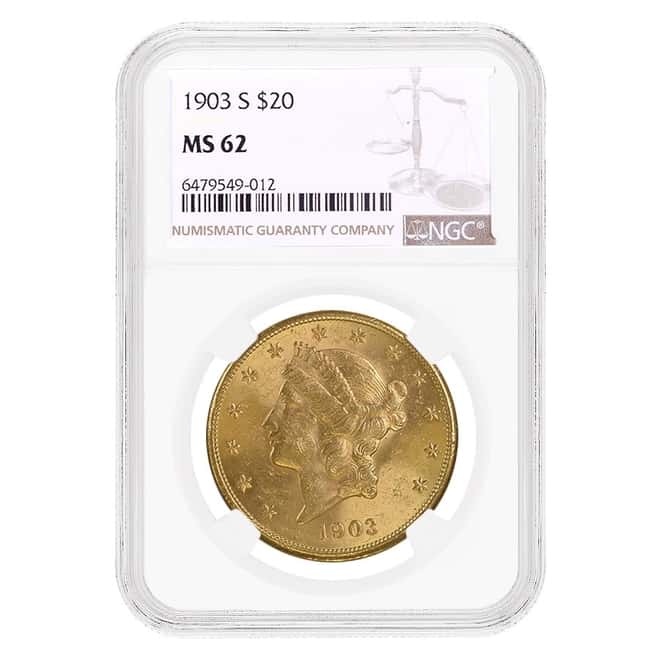 1903 S $20 Liberty Head Double Eagle Gold Coin NGC MS 62