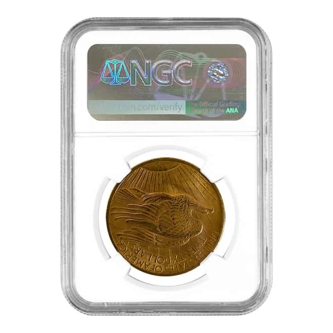 1907 $20 Gold Saint Gaudens Double Eagle Coin NGC MS 63 CAC