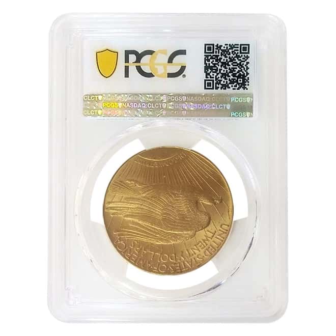 1908 D $20 Gold Saint Gaudens Double Eagle Motto PCGS MS 63