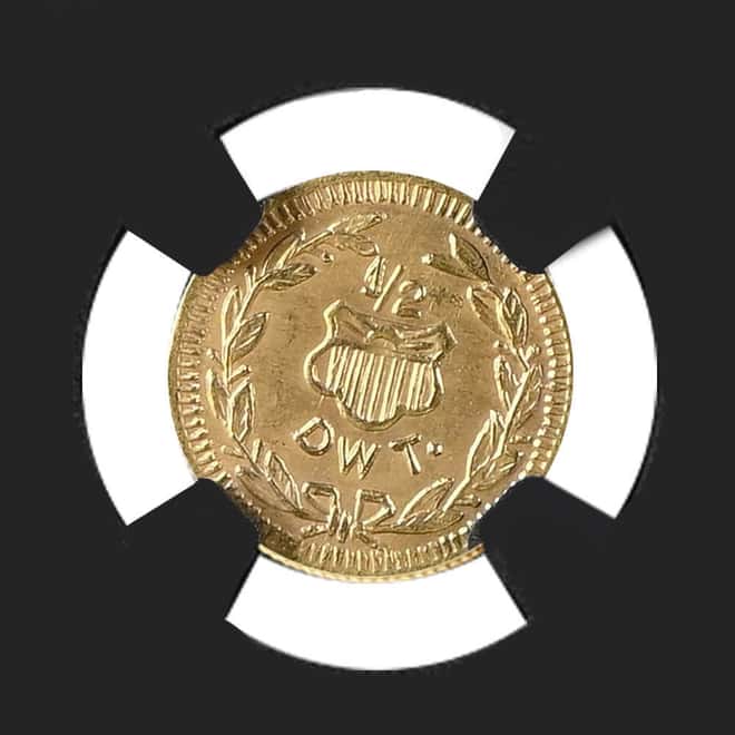 1909 WA 1/2 DWT Gold Alaska-Yukon-Pacific Expo Hart's Coins of the West NGC Genuine