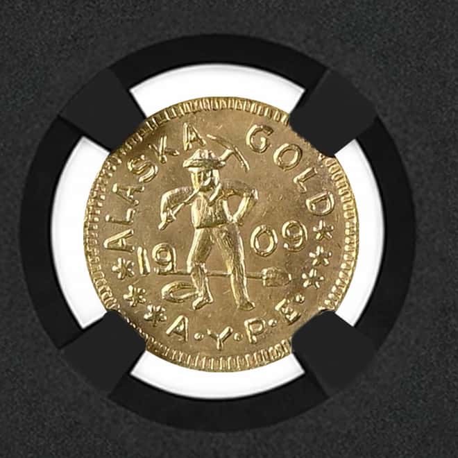 1909 WA 1/2 DWT Gold Alaska-Yukon-Pacific Expo Hart's Coins of the West NGC Genuine