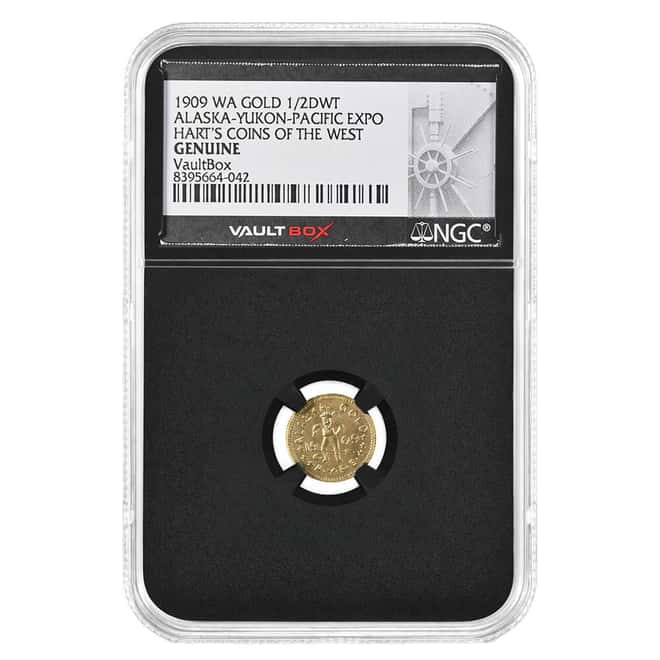 1909 WA 1/2 DWT Gold Alaska-Yukon-Pacific Expo Hart's Coins of the West NGC Genuine