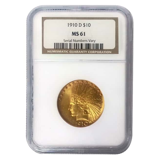 1910 D $10 Indian Head Gold Eagle NGC MS 61