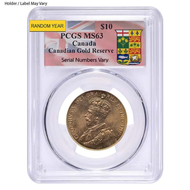 1912-1914 Canada George V $10 Gold Coin NGC/PCGS MS 63 (Random Year)