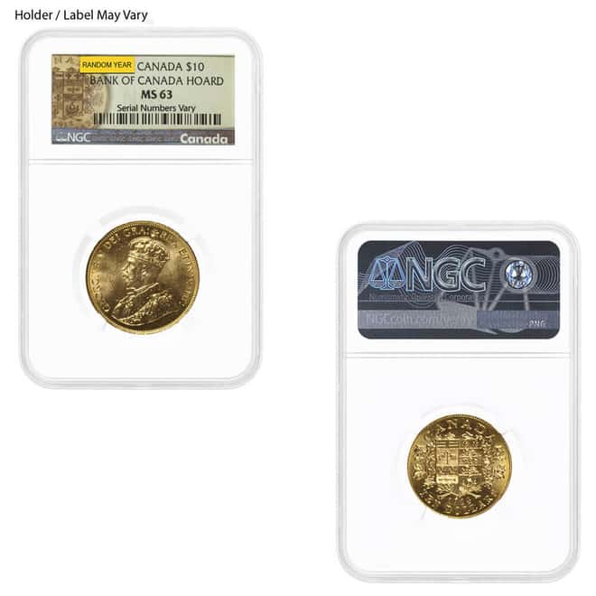 1912-1914 Canada George V $10 Gold Coin NGC/PCGS MS 63 (Random Year)