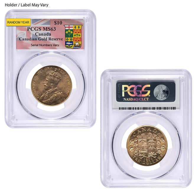 1912-1914 Canada George V $10 Gold Coin NGC/PCGS MS 63 (Random Year)