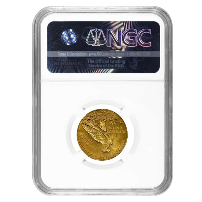 1913 $5 Indian Head Half Eagle Gold Coin NGC MS 62