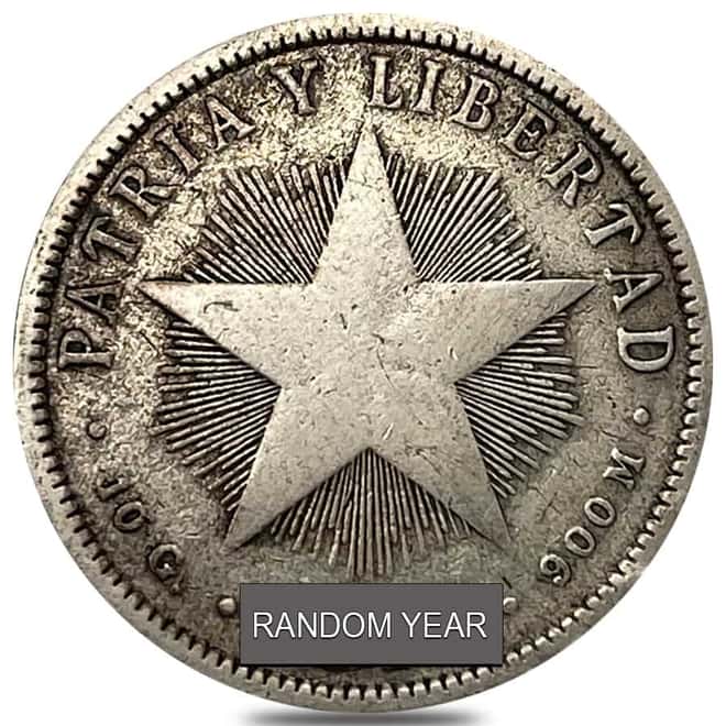 1915-1920 Silver 40 Centavos Star Circulated ASW 0.2894 oz