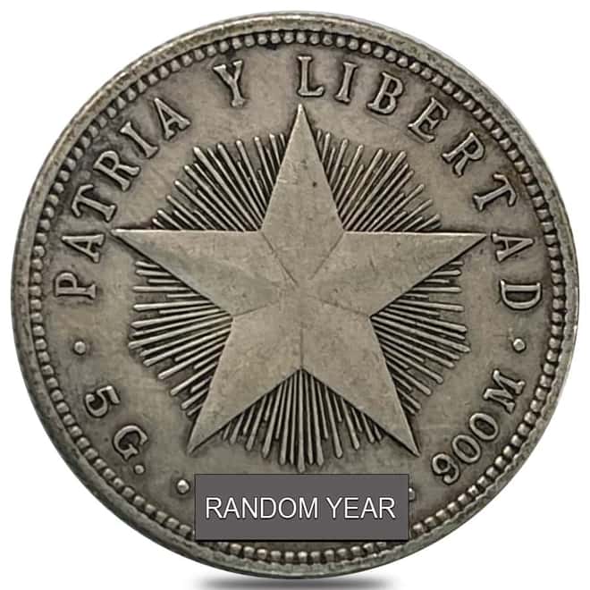1915-1949 Silver 20 Centavos Star Circulated ASW 0.1447 oz